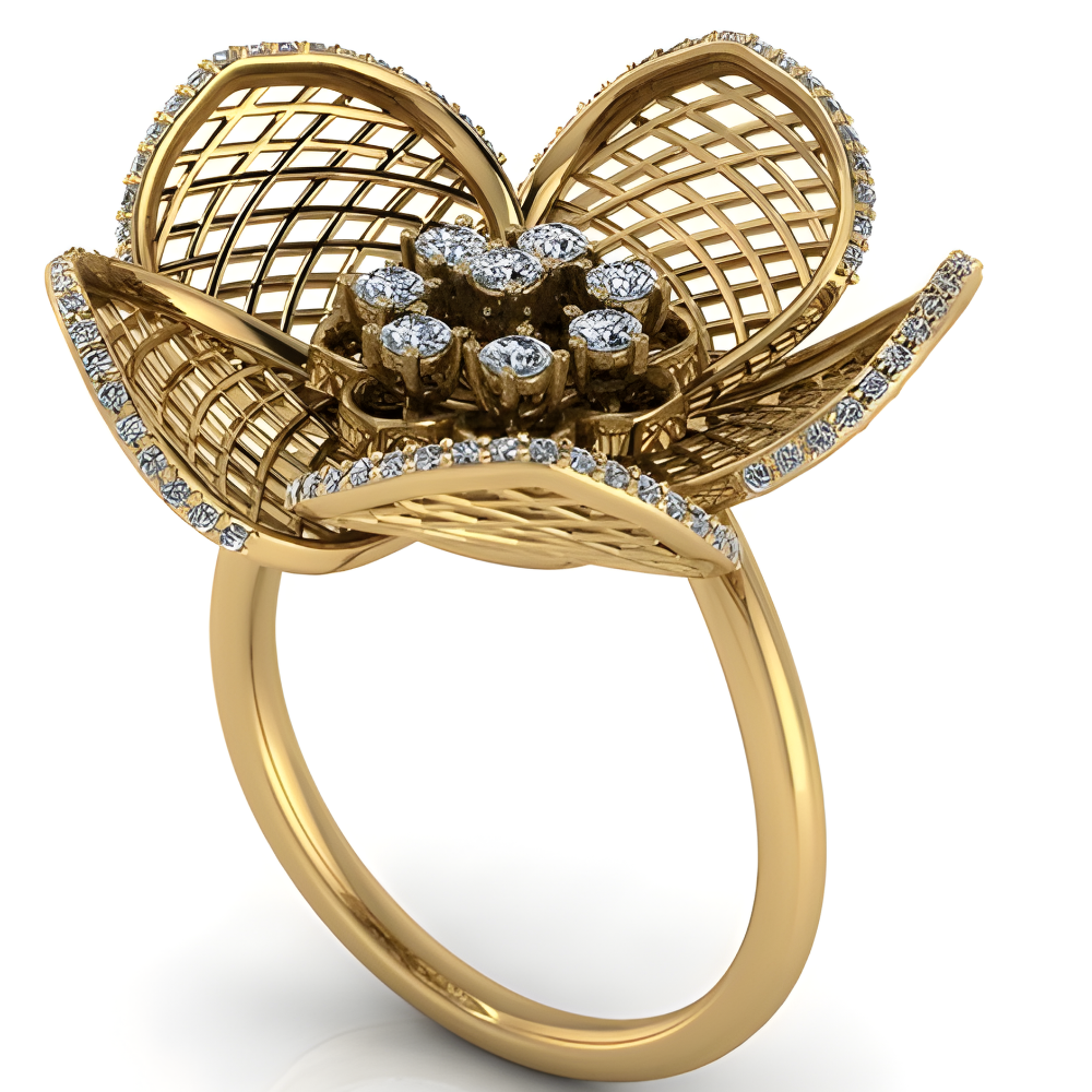 Golden Bloom Diamond Ring-p